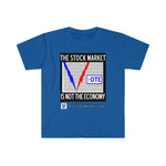 Load image into Gallery viewer, The Stock Market Is Not The Economy Black Box Men&#39;s Tee
